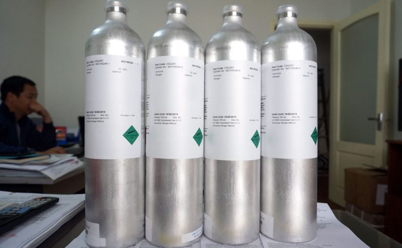 Chai khí chuẩn NH3 hiệu chuẩn máy đo khí Ammonia