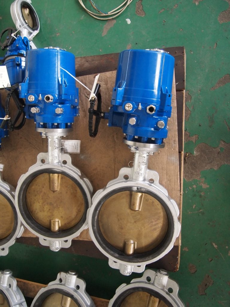 Electric control butterfly valve with hand valve