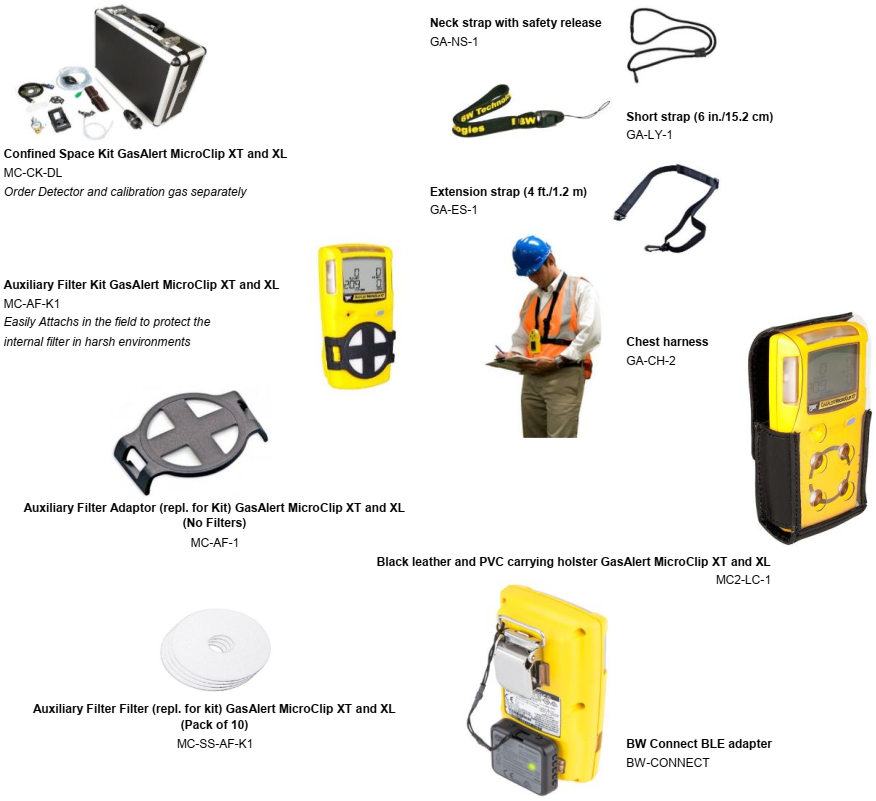 Accessories for GasAlert MicroClip XL
